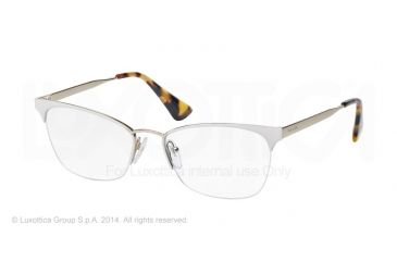 Image of Prada CINEMA' PR65QV Eyeglass Frames SL41O1-51 - Ivory/Pale Gold Frame