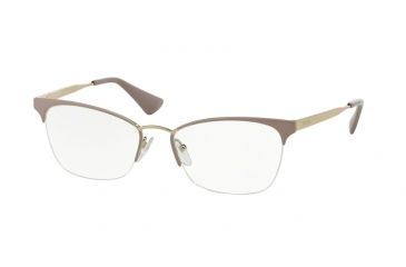 Image of Prada CINEMA' PR65QV Eyeglass Frames TKP1O1-53 - Pink/Pale Gold Frame