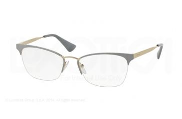 Image of Prada CINEMA' PR65QV Eyeglass Frames TV31O1-51 - Grey On Pale Gold Frame