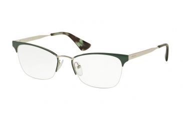 Image of Prada CINEMA' PR65QV Eyeglass Frames UEI1O1-53 - Green / Silver Frame