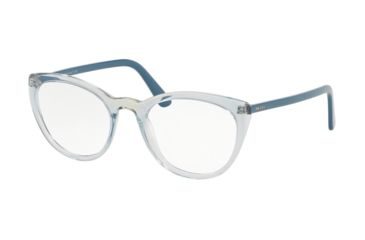Image of Prada CONCEPTUAL PR07VV Progressive Prescription Eyeglasses 3251O1-51 - Transp Azure/Transp Green