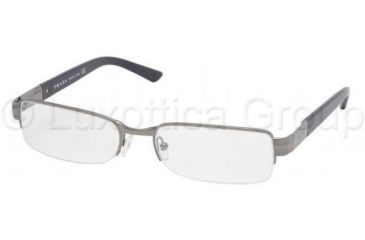 Image of Prada Eyeglasses PR55LV with No-Line Progressive Rx Prescription Lenses 5AV1O1-5317 - Shiny Gun Metal 