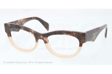 Image of Prada HANDBAG LOGO PR13QV Eyeglass Frames ROZ1O1-52 - Brown Havana Grad Brown Frame