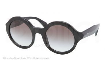Image of Prada JOURNAL PR06QS Single Vision Prescription Sunglasses PR06QS-1AB0A7-51 - Lens Diameter 51 mm, Frame Color Black