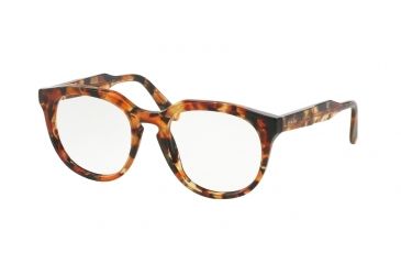 Image of Prada JOURNAL PR13SV Bifocal Prescription Eyeglasses UBM1O1-48 - Brown/orange Havana Frame