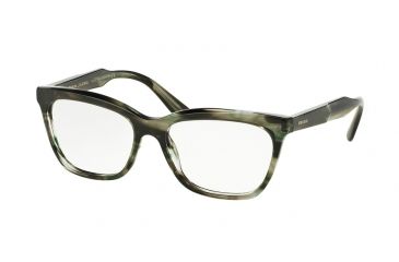 Image of Prada JOURNAL PR24SV Eyeglass Frames UEP1O1-53 - Striped Grey Green Frame
