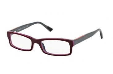 Image of Prada Linea Rosa Eyeglass Frames PS10AV TIP1O1-54 - Top Bordx/fuxia/grey Frame