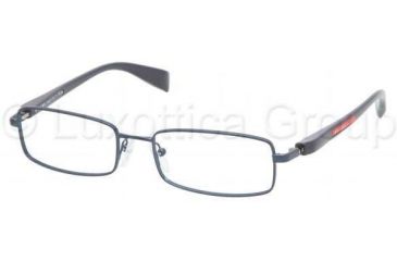 Image of Prada Linea Rosa Eyeglasses PS50BV with Lined Bifocal Rx Prescription Lenses ACC1O1-5317 - Demi-shiny Blue 