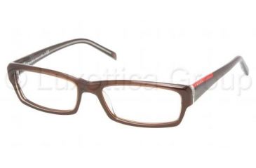 Image of Prada Linea Rosa PS09AV Bifocal Eyeglasses - Morish/Transparent Morish Frame / 53 mm Prescription Lenses, ZX01O1-5316
