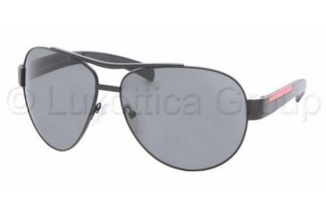 Image of Prada Linea Rosa PS50IS Progressive Sunglasses - Matte Black+black Rubb. Frame / 62 mm Prescription Lenses, 1BO1A1-6212