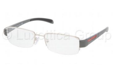 Image of Prada Linea Rosa PS 55AV Eyeglasses Styles - 1BC1O1 Silver Frame w/Non-Rx 51 mm Diameter Lenses, 1BC1O1-5117