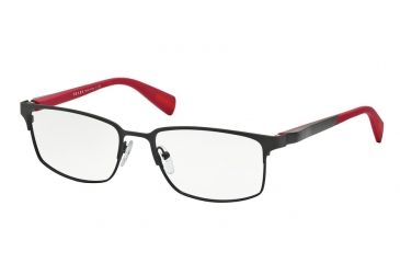 Image of Prada NETEX PS50FV Single Vision Prescription Eyeglasses TIG1O1-54 - Grey Rubber Frame