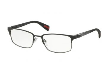 Image of Prada NETEX PS50FV Single Vision Prescription Eyeglasses UBZ1O1-54 - Mimetic/gunmetal Rubber Frame