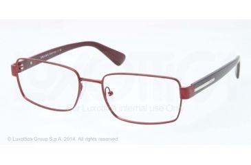 Image of Prada PLAQUE PR60QV Eyeglass Frames ROP1O1-54 - Matte Bordeaux Frame