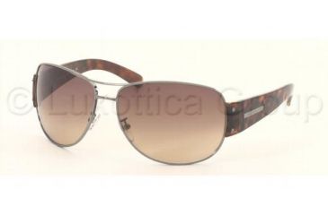 Image of Prada PR 52GS Sunglasses Styles - Shiny Gun Metal Frame / Brown Gradient Lenses, 5AV6S1-6414