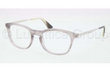 Image of Prada PR01PV Eyeglass Frames MAW1O1-5019 - Striped Opal Grey Frame, Demo Lens Lenses
