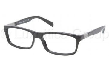 Image of Prada PR02OV Eyeglass Frames 1AB1O1-5516 - Gloss Black Frame, 55mm Lens Diameter