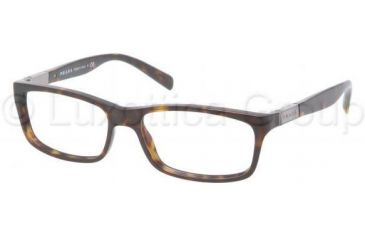 Image of Prada PR02OV Eyeglass Frames 2AU1O1-5316 - Havana Frame, 53 mm Lens Diameter