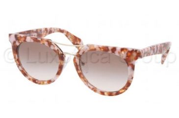 Image of Prada PR08PS Sunglasses NAH0A6-5121 - Pink Marble Frame, Brown Gradient Lenses