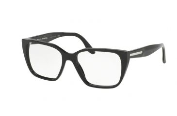 Image of Prada PR08TVF Single Vision Prescription Eyeglasses 1AB1O1-53 - Black Frame
