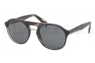 Image of Prada PR09PS Sunglasses EAR1A1-5120 - Striped Blue Horn Frame, Gray Lenses