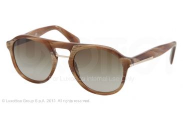 Image of Prada PR09PS Sunglasses MAQ1X1-54 - Light Horn Frame, Brown Gradient Lenses