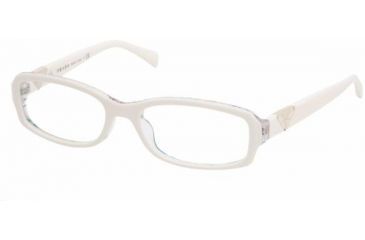 Image of Prada PR10NV Single Vision Prescription Eyewear ABZ1O1-5316 - Top Ivory Serigraphy 