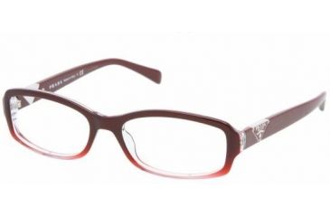 Image of Prada PR10NV Single Vision Prescription Eyewear ZXM1O1-5316 - Brodeaux Gradient 