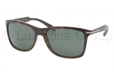 Image of Prada PR10OS Sunglasses 2AU3O1-6016 - Havana Frame, Green Lenses