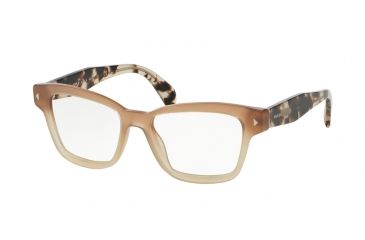 Image of Prada PR10SVF Progressive Prescription Eyeglasses UBI1O1-51 - Brown Gradient Frame