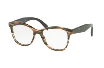 Image of Prada PR12TV Bifocal Prescription Eyeglasses VAO1O1-53 - Sheaves Grey Brown Frame