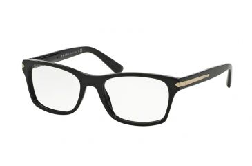 Image of Prada PR16SV Single Vision Prescription Eyeglasses 1AB1O1-52 - Black Frame