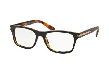 Image of Prada PR16SV Single Vision Prescription Eyeglasses UBS1O1-52 - Top Brown / Havana Frame