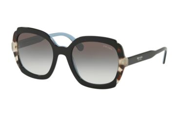 Image of Prada PR16USF Progressive Prescription Sunglasses, 54mm, Black Azure/Spotted Brown, PR16USF-KHR0A7-54-PRO