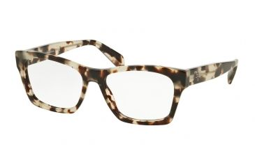 Image of Prada PR22SV Progressive Prescription Eyeglasses UAO1O1-52 - Spotted Opal Brown Frame