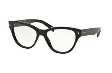 Image of Prada PR23SV Single Vision Prescription Eyeglasses 1AB1O1-52 - Black Frame