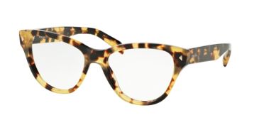 Image of Prada PR23SV Single Vision Prescription Eyeglasses 7S01O1-52 - Medium Havana Frame