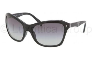 Image of Prada PR24NS Sunglasses 1AB3M1-6118 - Gloss Black Gray Gradient
