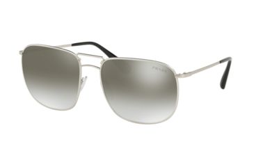 Image of Prada PR52TS Sunglasses 1AP4S1-60 - Matte Silver Frame, Gradient Grey Mirror Silver Lenses