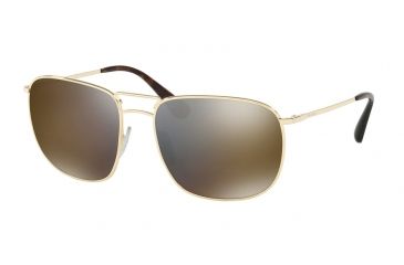 Image of Prada PR52TS Sunglasses 5AK4L0-60 - Gold Frame, Dark Grey Mirror Gold Lenses