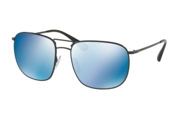 Image of Prada PR52TS Sunglasses 7AX9P1-57 - Black Frame, Mirror Blue Lenses