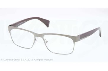 Image of Prada PR61PV Prescription Eyeglasses 75S1O1-53 - Brushed Gunmetal Frame