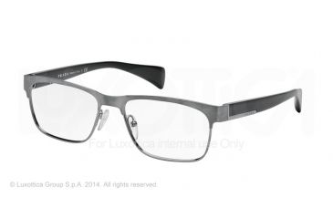 Image of Prada PR61PV Prescription Eyeglasses DHG1O1-55 - Antique Brushed Gunmet Frame