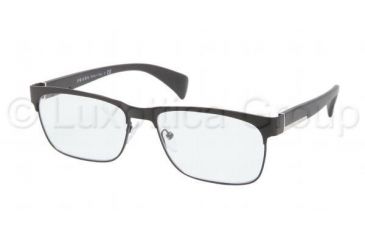 Image of Prada PR61PV Single Vision Prescription Eyeglasses FAD1O1-5316 - Matte Black Frame, Demo Lens Lenses