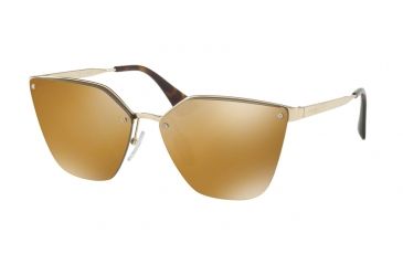 Image of Prada PR68TS Single Vision Prescription Sunglasses PR68TS-ZVN5N2-63 - Lens Diameter 63 mm, Frame Color Pale Gold
