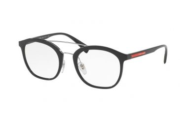 Image of Prada PS02HV Single Vision Prescription Eyeglasses 1AB1O1-50 - Black Frame
