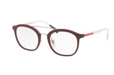 Image of Prada PS02HV Single Vision Prescription Eyeglasses U601O1-52 - Bordeaux Rubber Frame