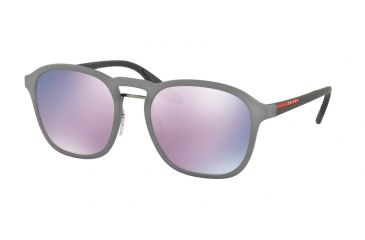 Image of Prada PS02SS Single Vision Prescription Sunglasses PS02SS-VHD5T0-55 - Lens Diameter 55 mm, Frame Color Opal Grey Rubber