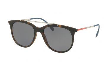 Image of Prada PS02TS Sunglasses U61144-54 - Havana Rubber Frame, Polar Grey Lenses