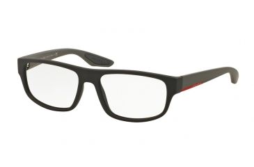 Image of Prada PS03GV Progressive Prescription Eyeglasses UB01O1-55 - Brown Rubber Frame